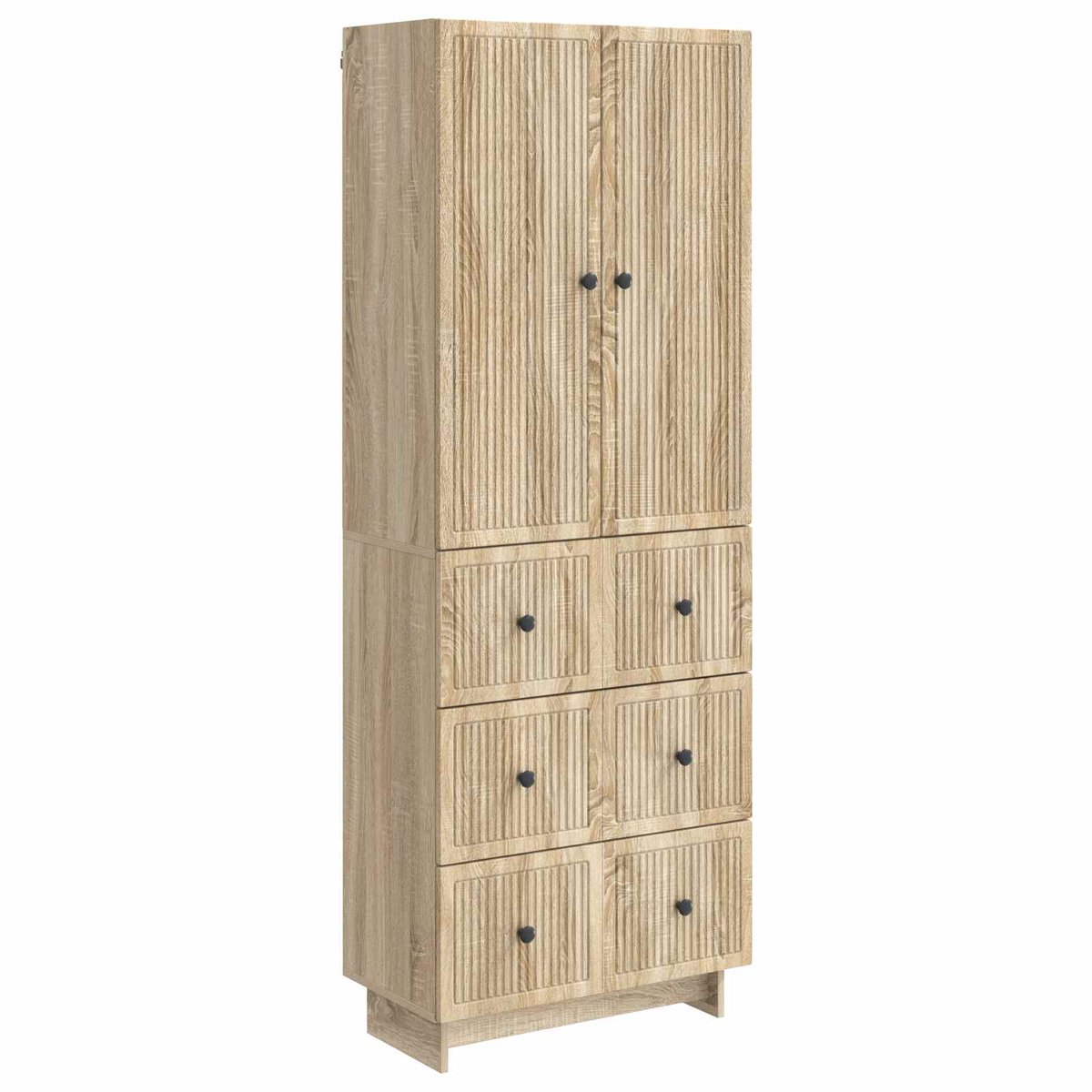 vidaXL Kast - Set - 2 - st - Bewerkt - hout Sonoma eiken