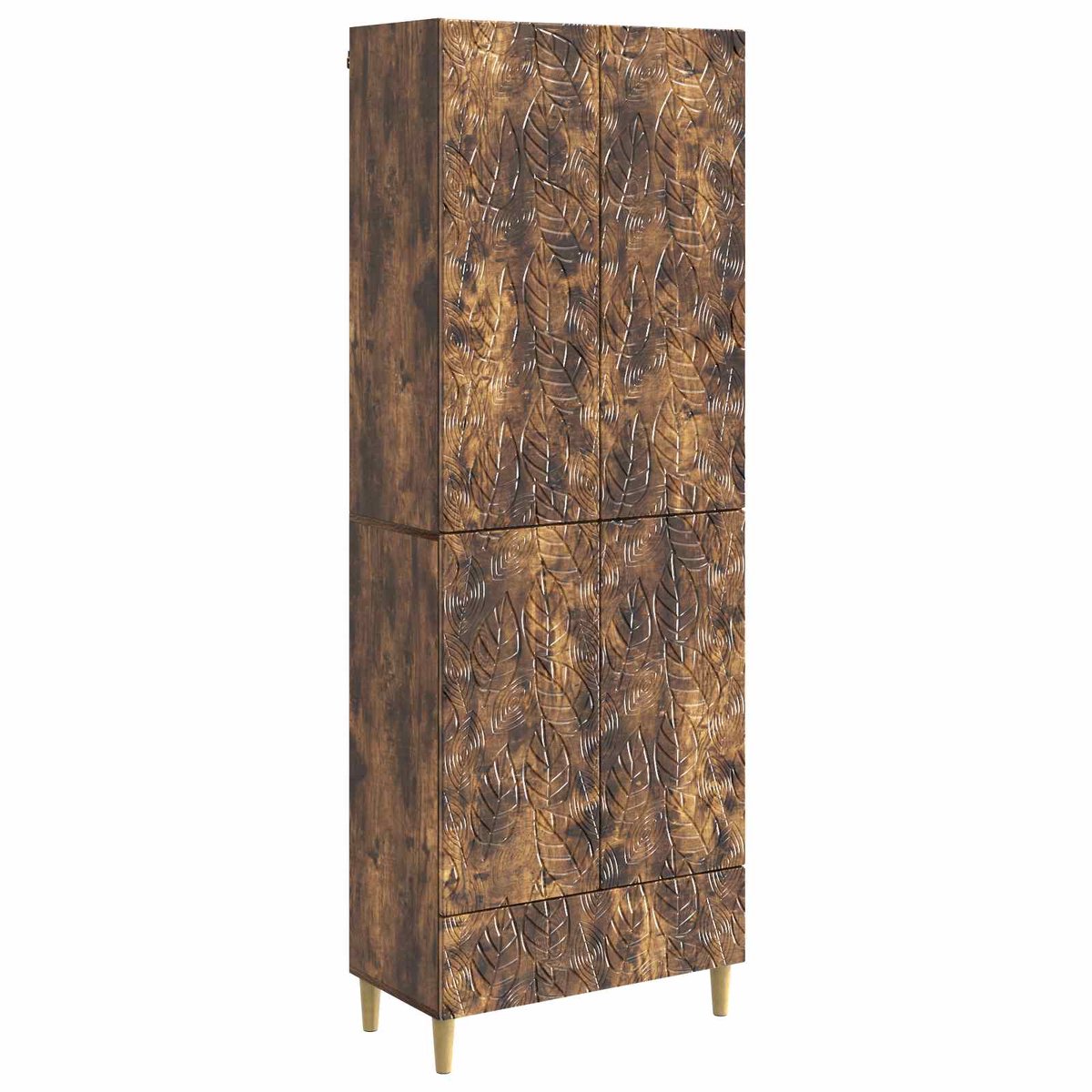 vidaXL Kast - Set - 2 - st - Gerookt - eiken - Bewerkt - hout Gerookt eiken