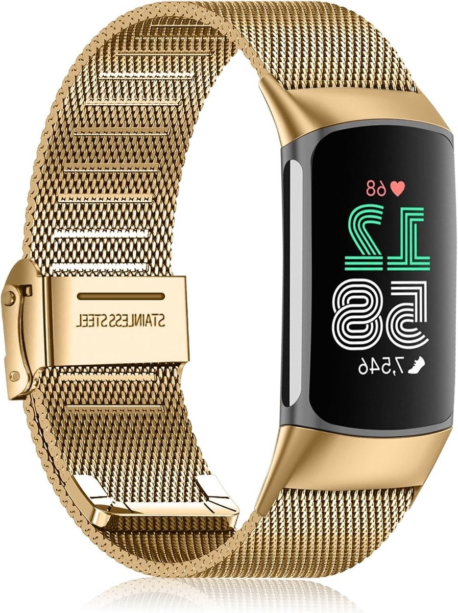 Stijlvolle RVS Polsband voor Fitbit Charge 6 en Charge 5 - Duurzaam, Verstelbaar en Comfortabel voor Dames en Heren