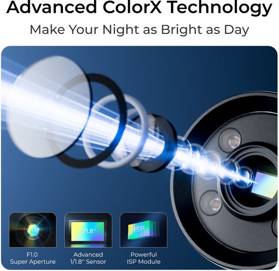 Reolink ColorX PoE-camera, 4K UHD, echt kleurennachtzicht, F1.0 super diafragma, 1/1.8'' beeldsensor, HDR-technologie, persoons-/dierdetectie, spotlight- & sirenealarm, tweewegaudio van Reolink — afbeelding 4