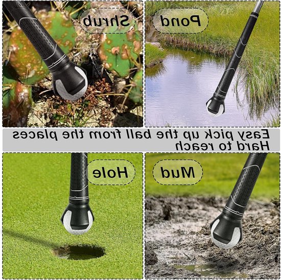 Driepunts Golfbal Retriever met Grip - Handige Ophaalhulp voor Golfballen, Suction Cup en Back Saver - 4 Stuks van Merkloos — afbeelding 4