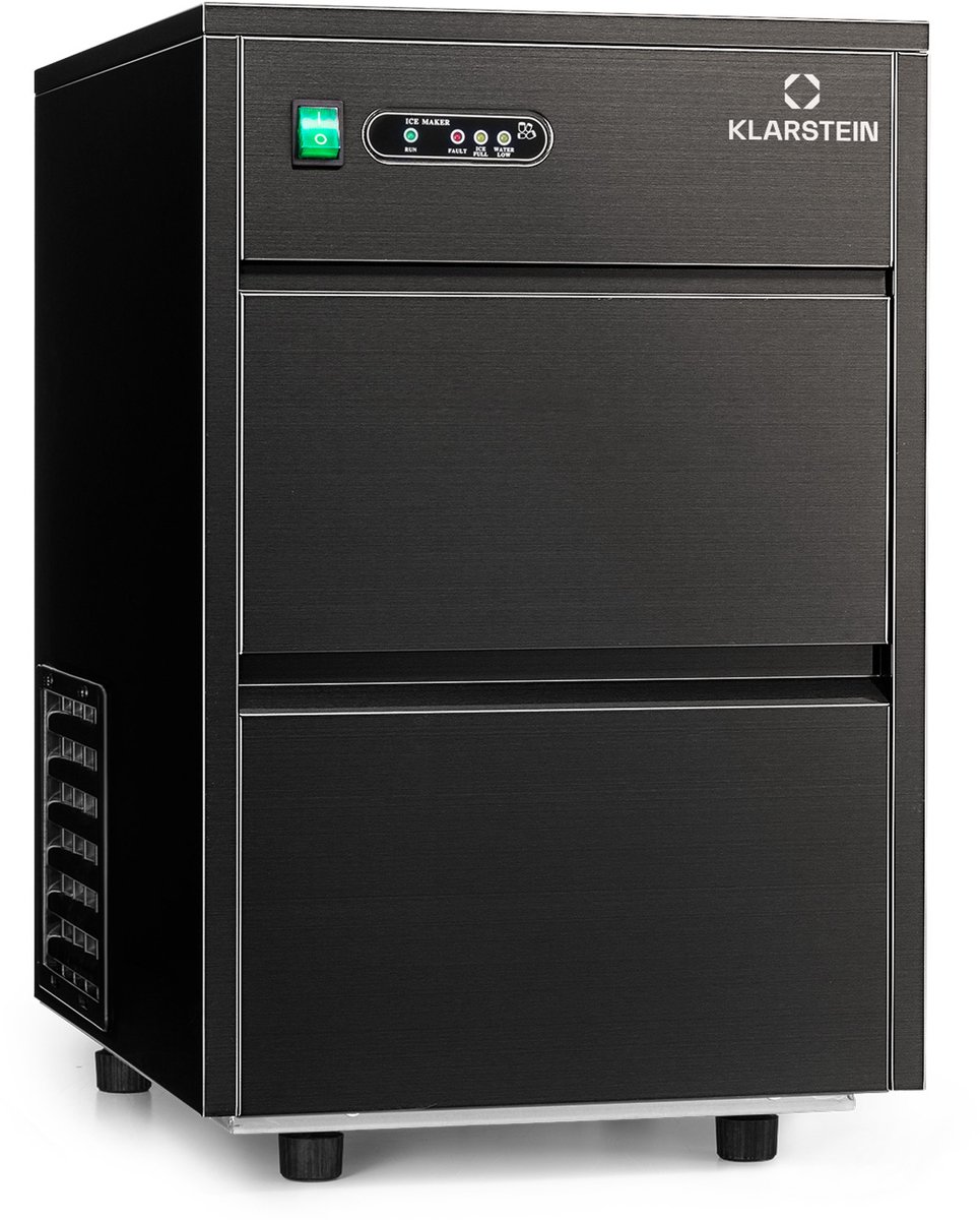 Klarstein IJsblokjesmachine Powericer XL 20 kg/dag 145W - IJsmaker IJsbereider Ice - voor Bar voor Horeca voor Restaurant - LED Waterreservoir RVS - Ice Maker Ice Cube Maker IJsblokjesmaker - Eismaschine