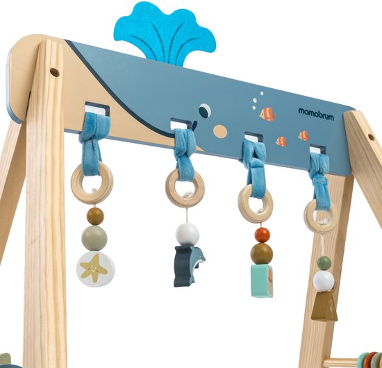 Mamabrum Houten Baby Gym Montessori - Oceaan Thema - Sensorische Speelboog voor Baby’s van Mamabrum — afbeelding 5
