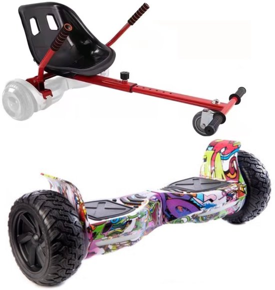 Altrado - Hoverboard + Hoverkart – Purple Multicolour - 8.5 inch Off-Road - 15 km/h - 10km bereik - Bluetooth speaker - Oxboard - Hoverboards
