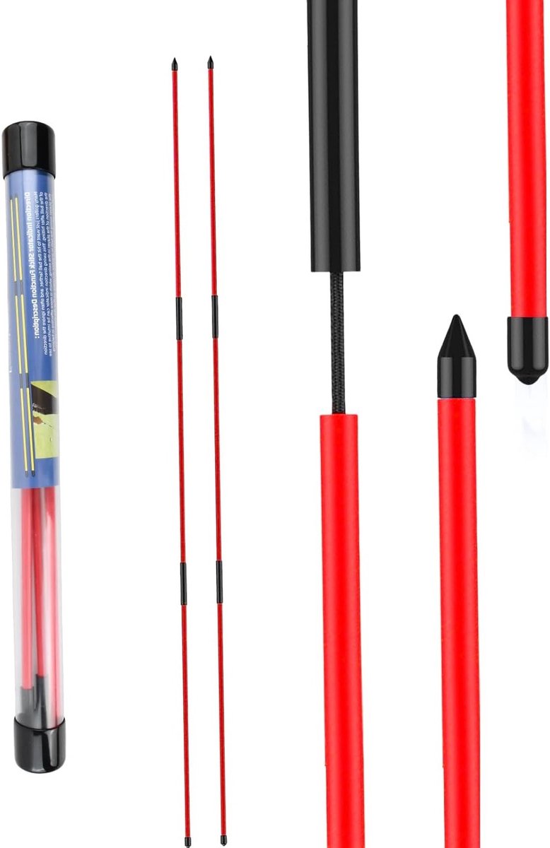 Set van 2 Vouwbare Golf Uitlijnstokken van 48,2 inch voor Effectieve Training en Precisie, Ideaal voor Golfspelers en Coaches