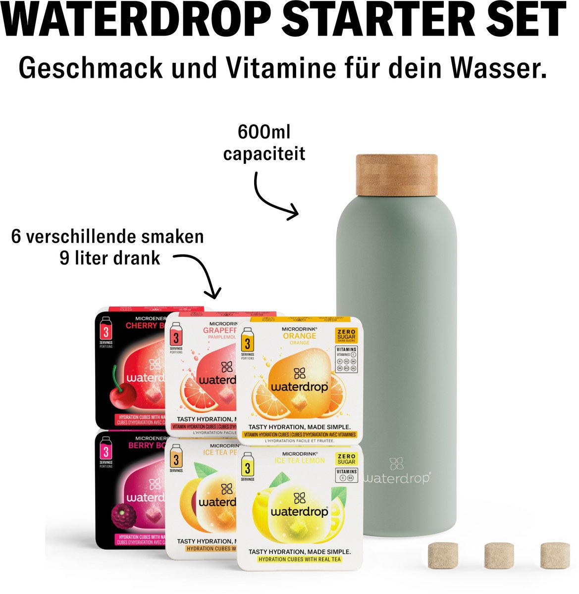 waterdrop Starterset Metalen - Mat Olijf thumbnail 2
