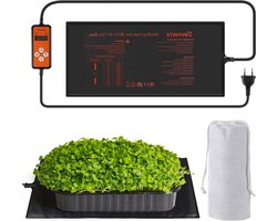 Verwarmingsmat voor Planten 55W met Geïntegreerde Thermostaat 5-45°C, Ideaal voor Zaadkieming, Terrariums en Garlands, IP67 Bescherming