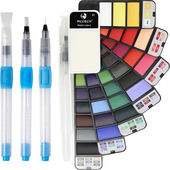MEEDEN Art - Set de peinture aquarelle 42 couleurs de base portable