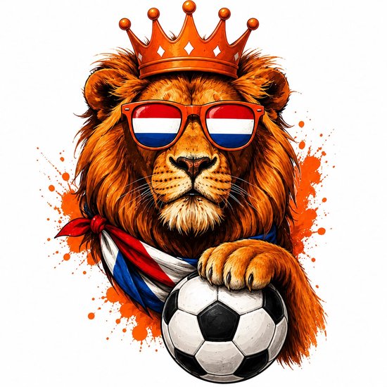 Raamsticker oranje LEEUW WK voetbal 2026