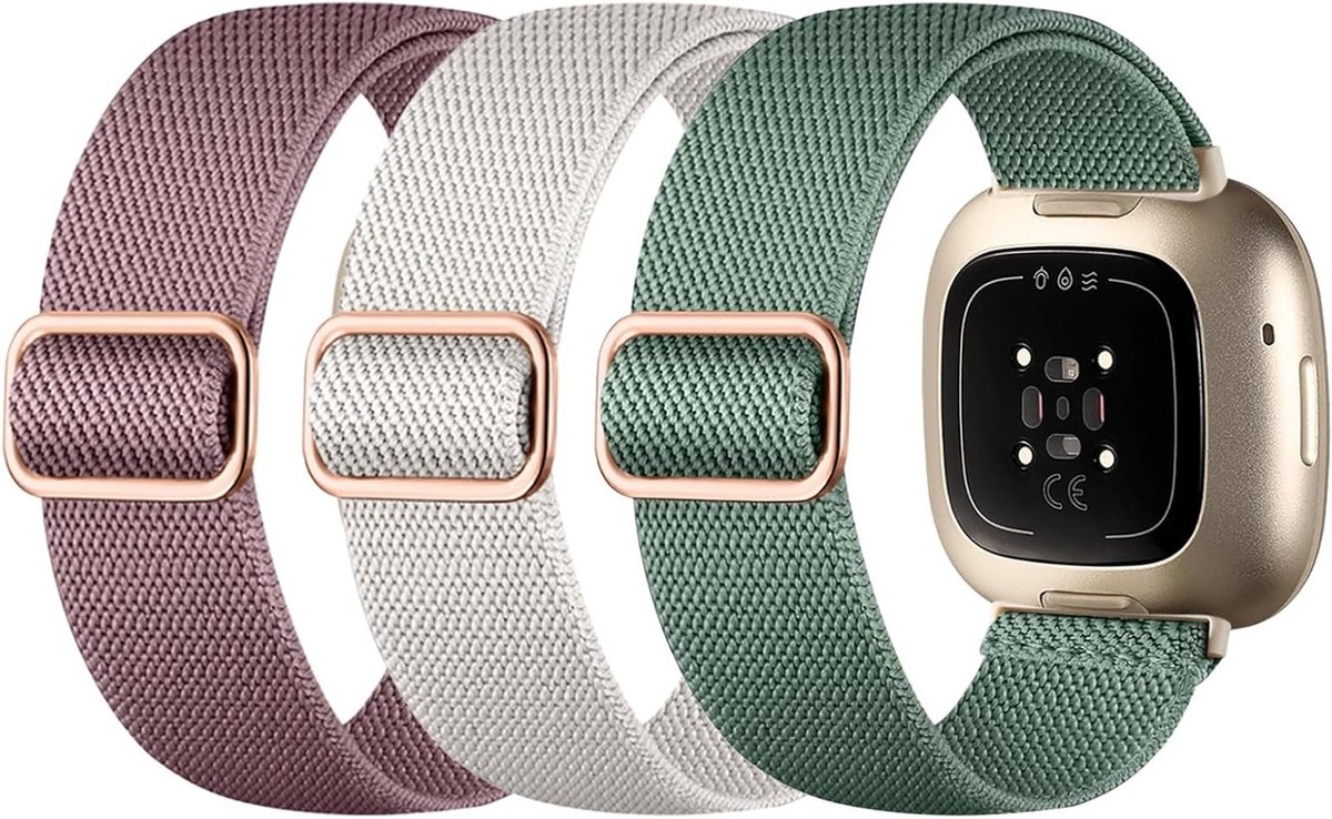 Verstelbare Sport Horlogeband van Nylon voor Fitbit Versa 3 en 4, Ideaal voor Fitness en Dagelijks Gebruik, Duurzaam en Comfortabel