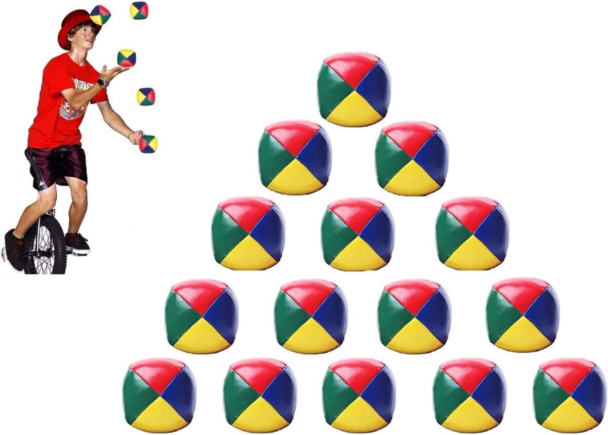 Professionele Juggling Ball Set van 15 Stuks voor Beginners, Interactieve Speelgoed voor Kinderen en Volwassenen, Geschikt voor Binnen en Buiten Activiteiten