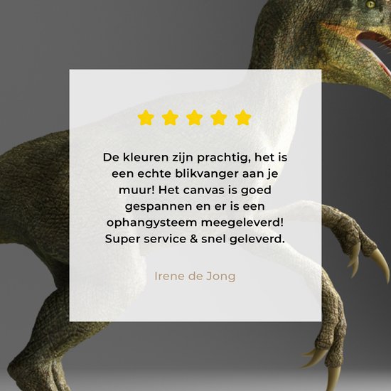 Canvas schilderij 150x100 cm - Wanddecoratie Velociraptor - Dinosaurus - Grijs - Muurdecoratie woonkamer - Slaapkamer decoratie - Kamer accessoires - Schilderijen op canvas