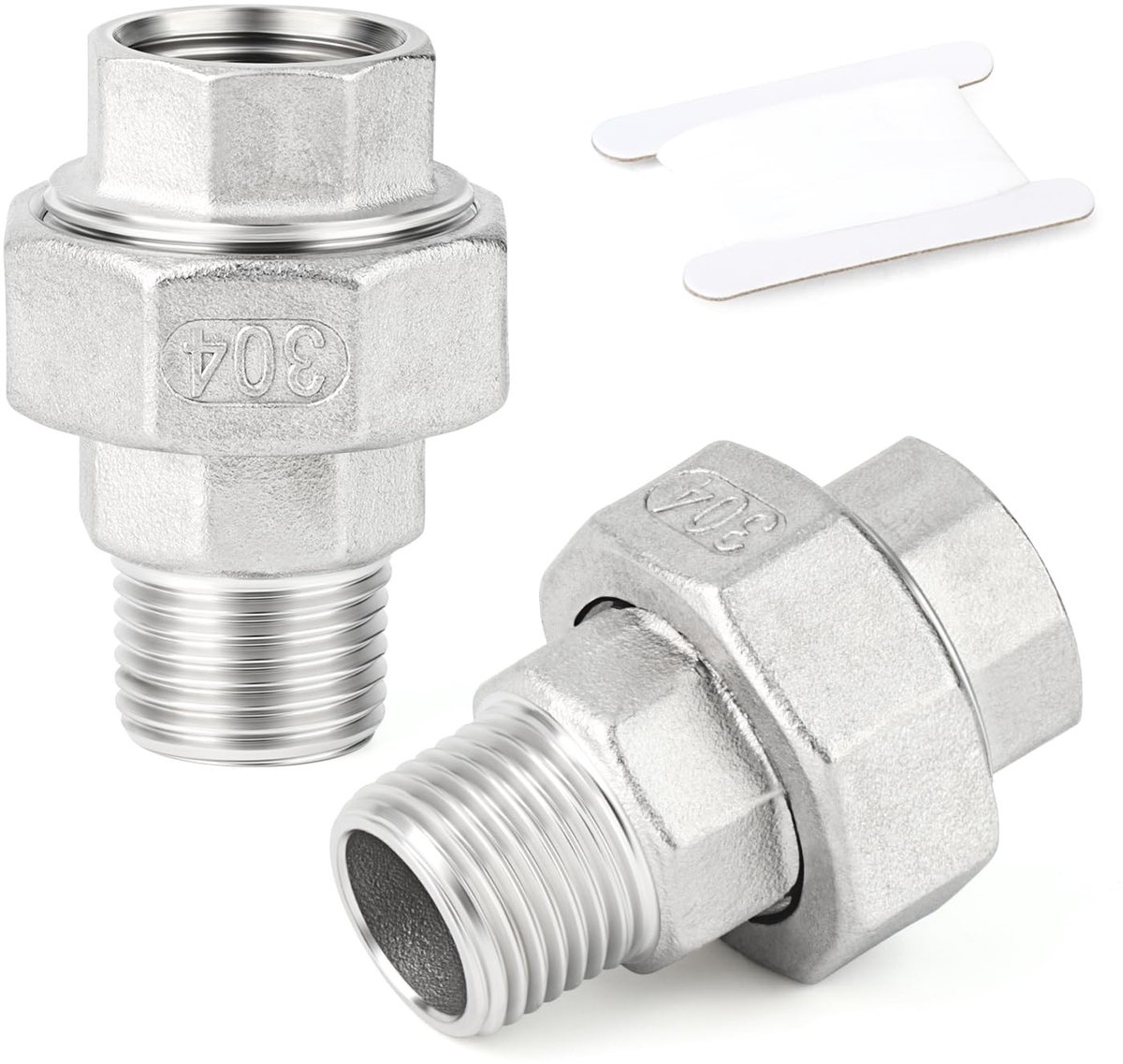 Dailygoods - Dailygoody - 1/2" Pijpfittingen - Hoogwaardige roestvrijstalen schroefdraadadapters - Zilver - Uniefittingen voor water en olie - Betrouwbare verb...