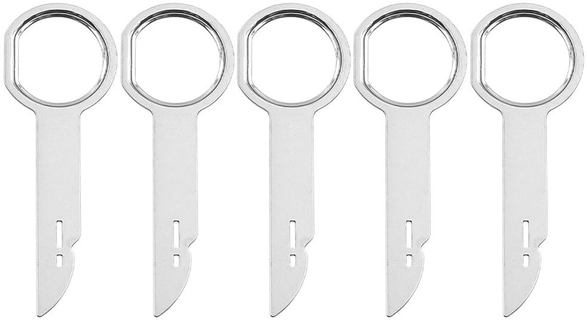 Dailygoods - Dailygoody - Autoradio-demontagegereedschap - Universeel - Compact en draagbaar - Haakpinnen - Inclusief 5 stuks