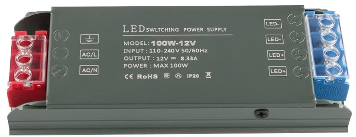 Dailygoods - Ultra Dunne Transformator 220V naar 12V DC voor Laagspanning