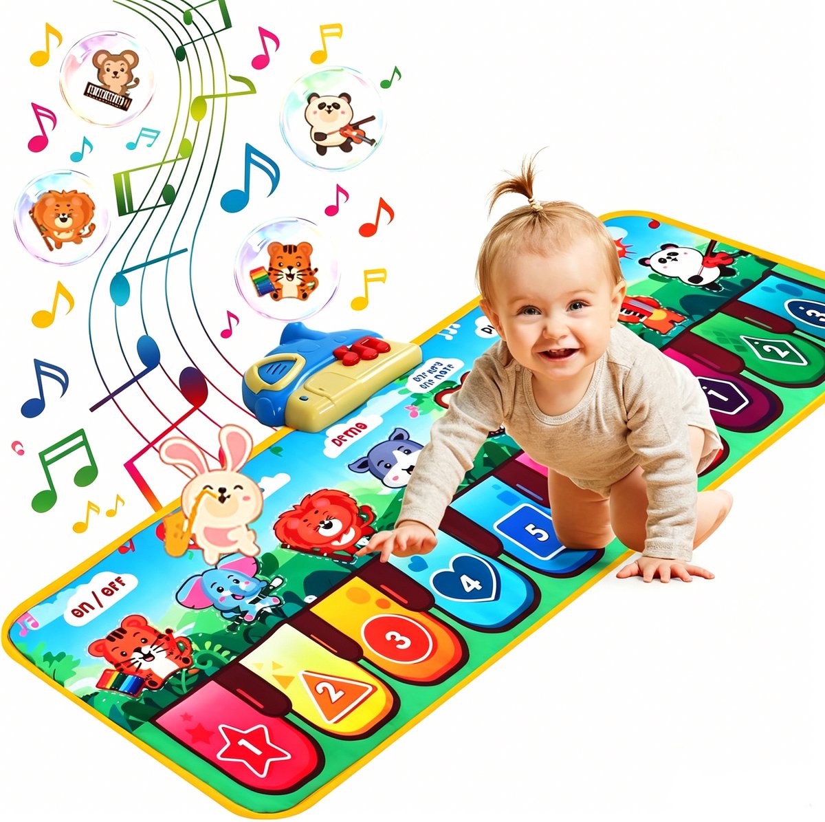 Baby Piano Mat Speelgoed - Muziekmat met 8 dierenpatronen - Speelgoed voor kinderen van 1-2 jaar - Montessori speelgoed - Dansmat - Kindercadeau - Verjaardags- en kerstcadeau voor jongens en meisjes