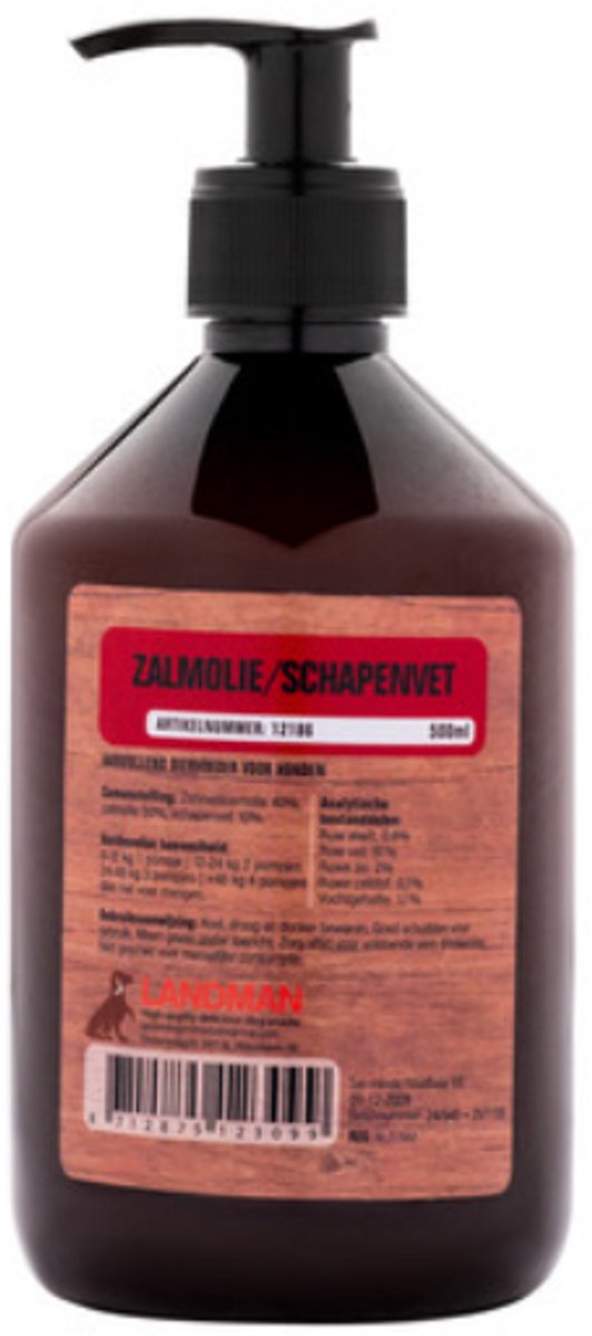 Kyra's Hondensnacks Zalmolie & Schapenvet (500ml) - Supplementen Hond - Ondersteunt Huid, Vacht, Vitaliteit en Weerstand