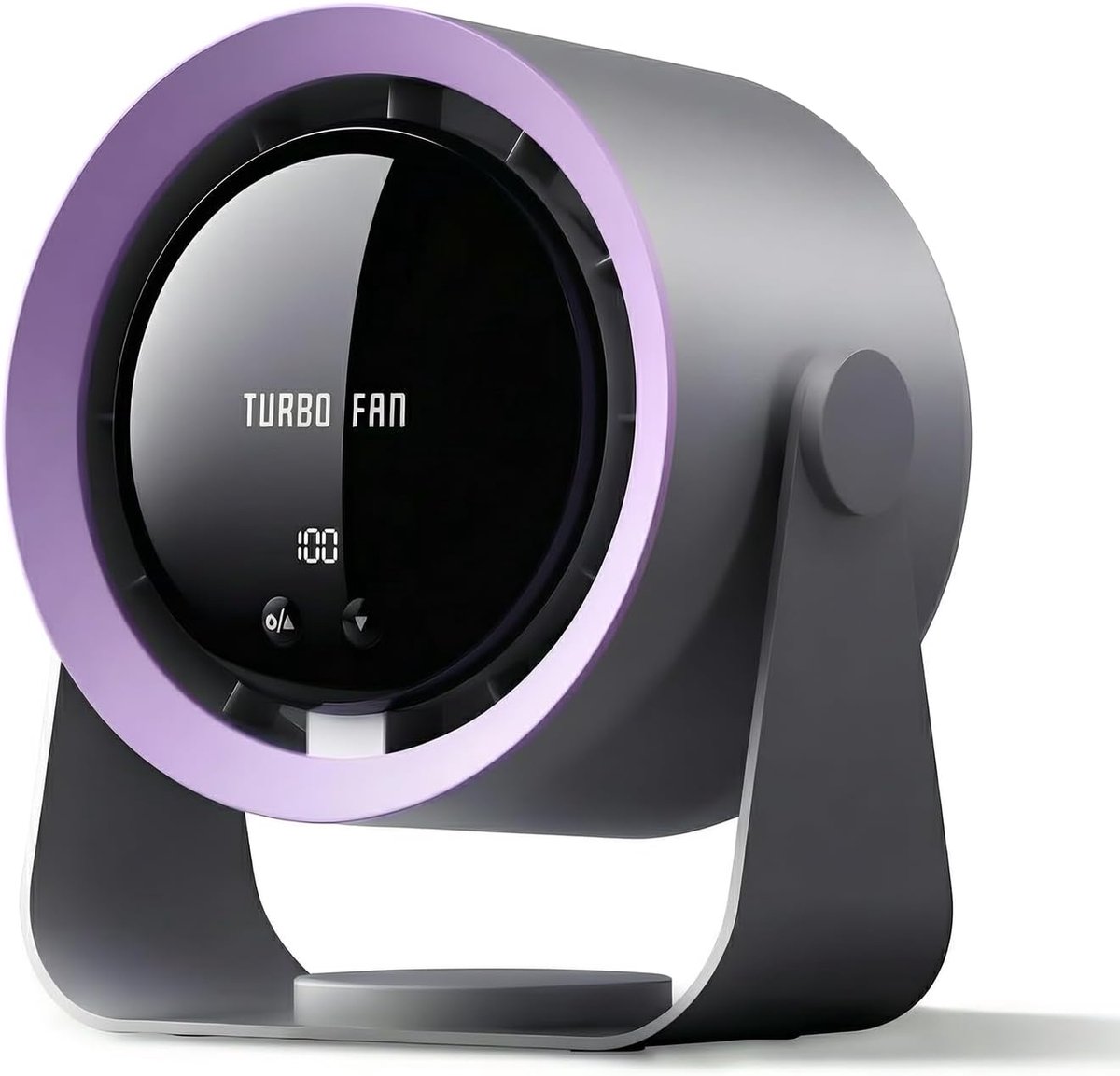 Tafelventilator - Ventilator - Bureauventilator - USB-opladen - Stil ontwerp - Uitgerust met een 5400mAh batterij en LED display - Instelbare windsnelheid - 90° kantelbaar, geschikt voor plafond of wandmontage - Donkergrijs