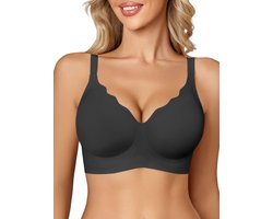Draadloze jelly-bh's voor dames, push-up bralette met volledige dekking, bh zonder beugel, comfortabele naadloze T-shirt-bh voor elke dag(L）.