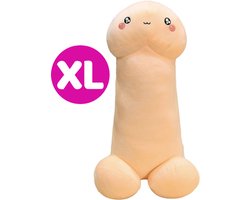 Piemel Penis Pluche Knuffel Kussen XL 50 cm {Piemel Kermis - Extra zacht - Vrijgezellenfeest - Bachelor Party - Dick Plush Toy - Lul Pik Cock}