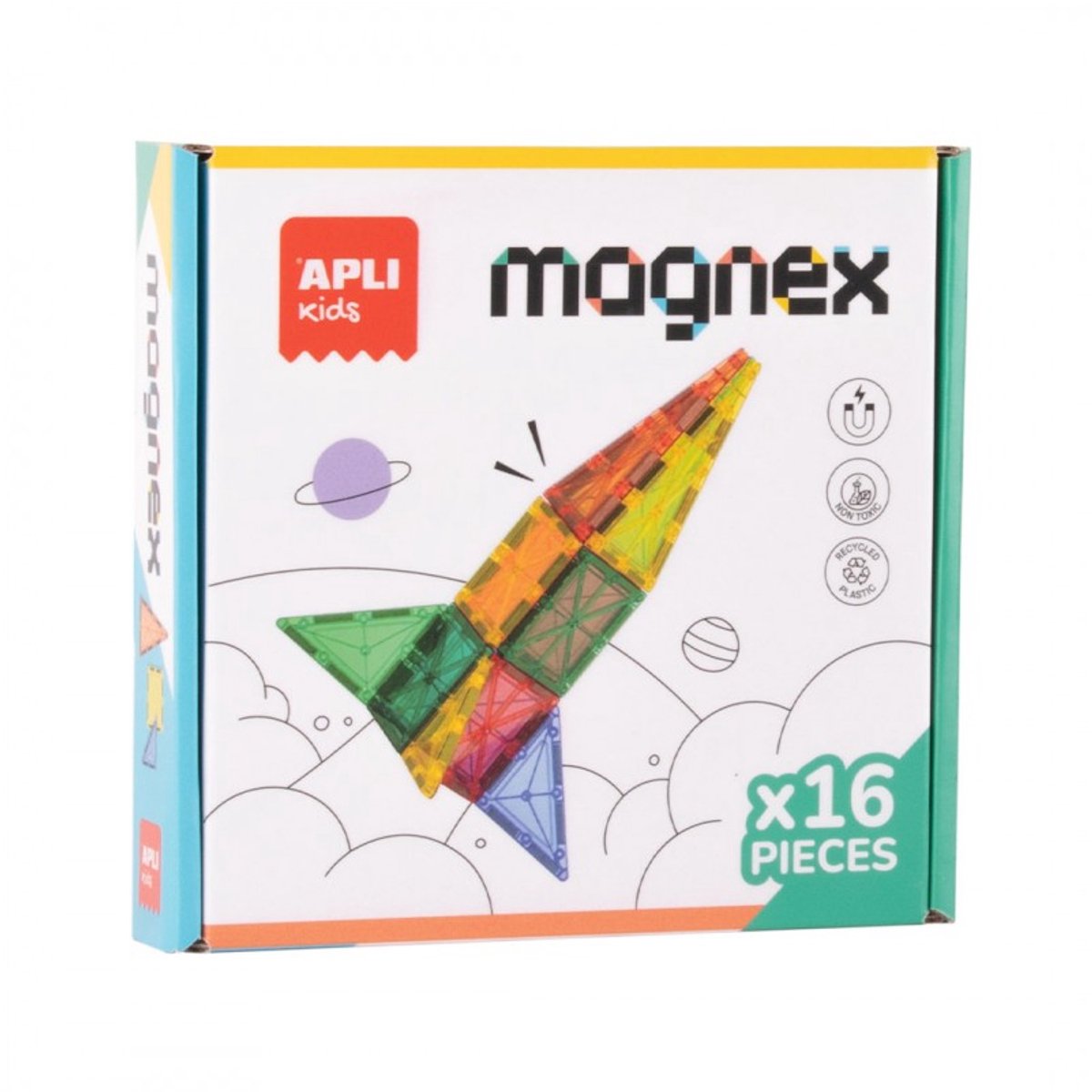 APLI Kids magnetische bouwblokken transparant 18 stuks educatief speelgoed.