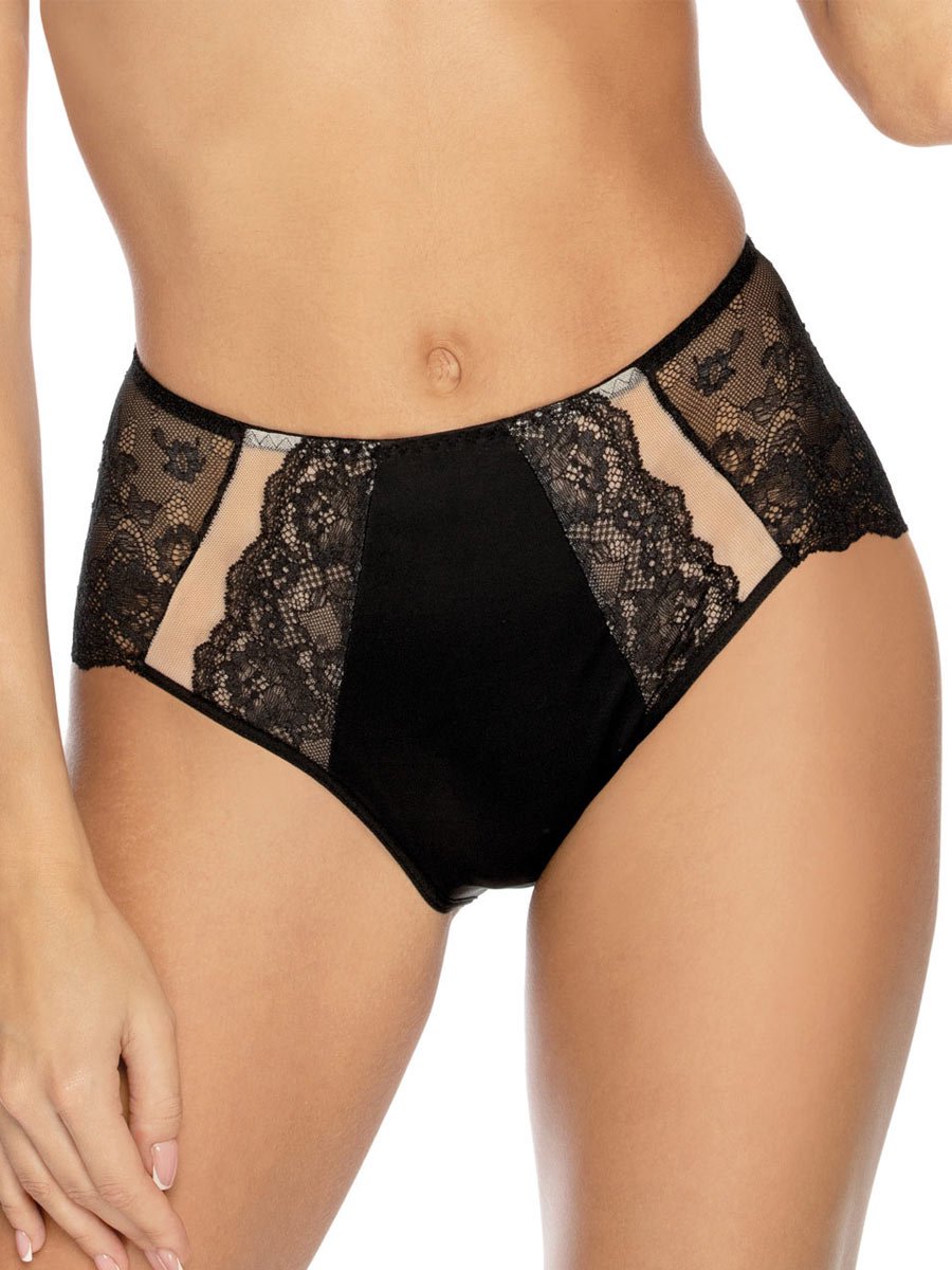 MILENKA - kanten slip - zwart - maat 46