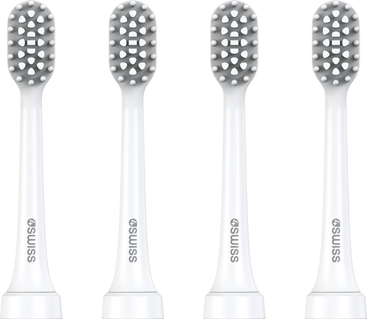 4Swiss ST216 Electrosonic Care+ - Sonische Opzetborstels - 4-pack - Diepe Reiniging - Jaarvoorraad - Wit