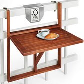 Casaria Balkontafel Hangend – 64 x 45 x 87 cm – FSC® Acaciahout – Bruin