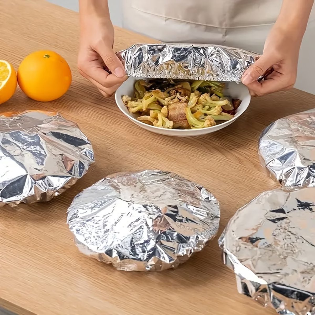 10 Stuks Herbruikbare Aluminium Folie Voedselhoezen – 38 cm Food Grade Afdekhoezen voor Borden, Schalen & Kommen – Warmhouddeksel, Stofdicht & Insectenwerend — cadeau in Cadeau-ideeën - foto 4