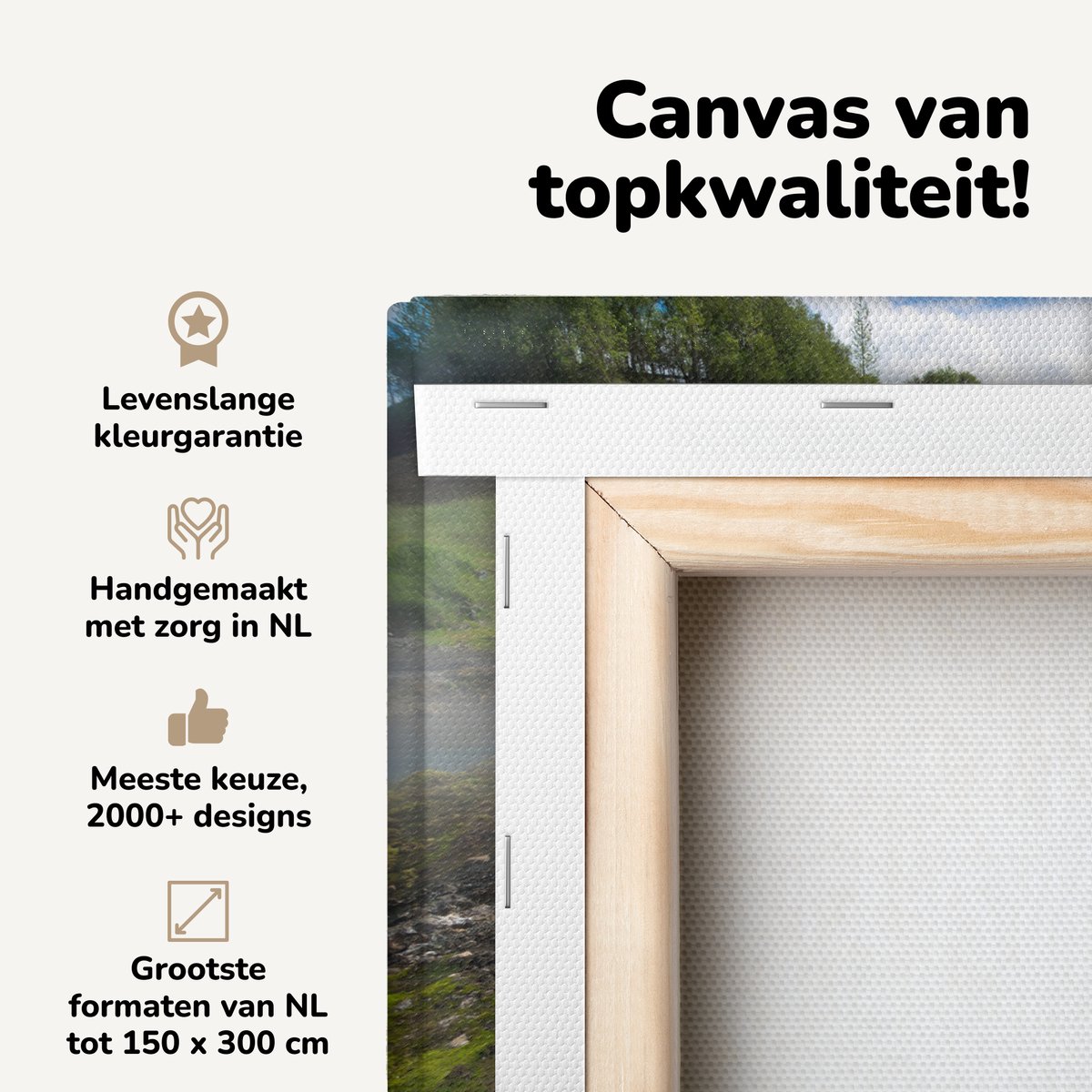 Canvas schilderij 30x20 cm - Wanddecoratie Steen met de tekst "vadmalahver" bij een warmwa