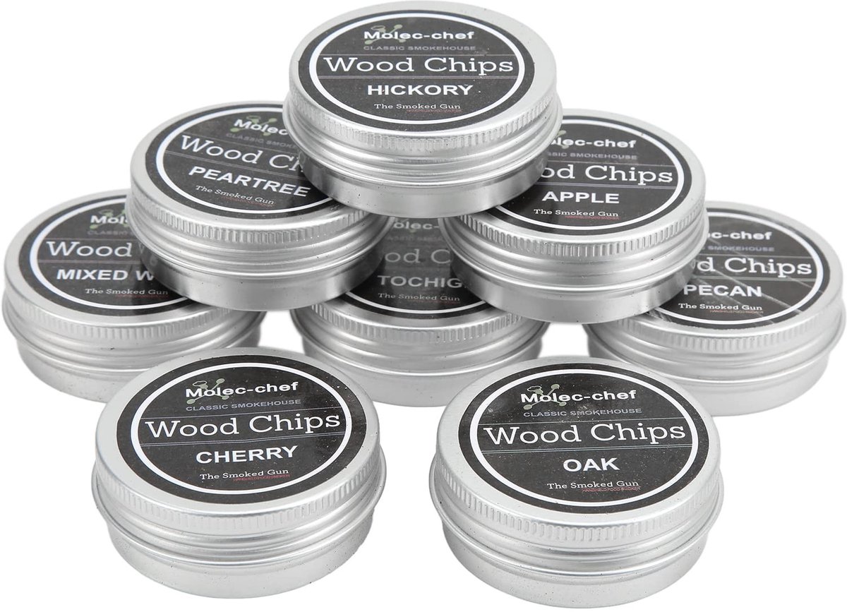 Dailygoods - Dailygoody - Houten Rokers Chips - 8PCS Roker Chips - Cocktail Smoker Kit - Met Appel Pecan Eik Kers Perzik Peer - Voor barbecue en roken - Diverse sm...