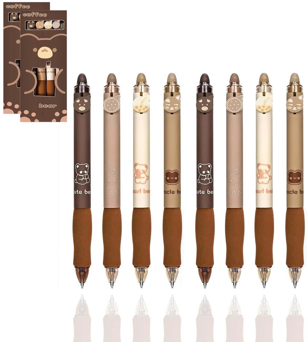 Dailygoods - Dailygoody - uitwisbare balpennen - 0,5 mm - set van 8 - thermogevoelige inkt - schoolkantoorbenodigdheden - geschikt voor studenten - blauw
