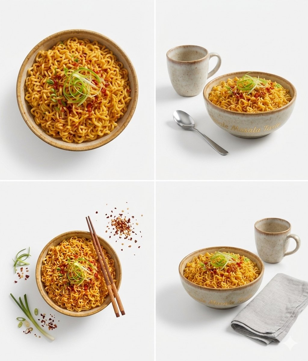 Maggi 2-Minute Instant Noodles Masala Smaak - 20 Pakjes x 70g, Originele Indiase Kruiden, Snel & Gemakkelijk Te Bereiden, Heerlijk & Hartig, Perfect voor Snacks of Hoofdmaaltijden, Met Kajal Stickers