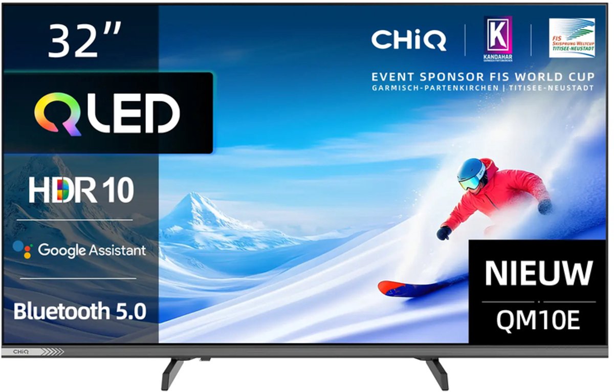 CHiQ L32QM10E 32 inch Smart TV – QLED Full HD – Google TV – HDR10 – Dolby Audio – WiFi – Randloos Design