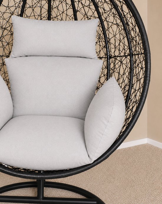 Egg hangstoel zwart roundabout ei stoel hang
