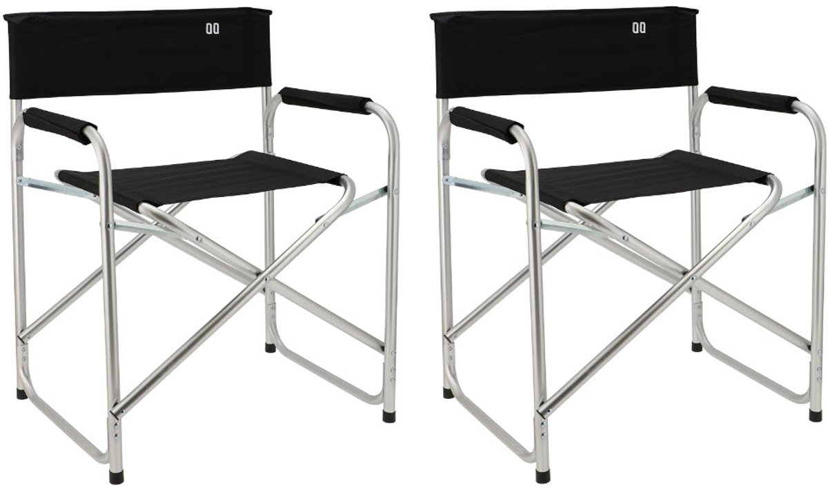 Travellife Iseo Regisseur Campingstoel Zwart 2 Stuks - Weerbestendig - Comfortabele Vulling - Compact Opvouwbaar