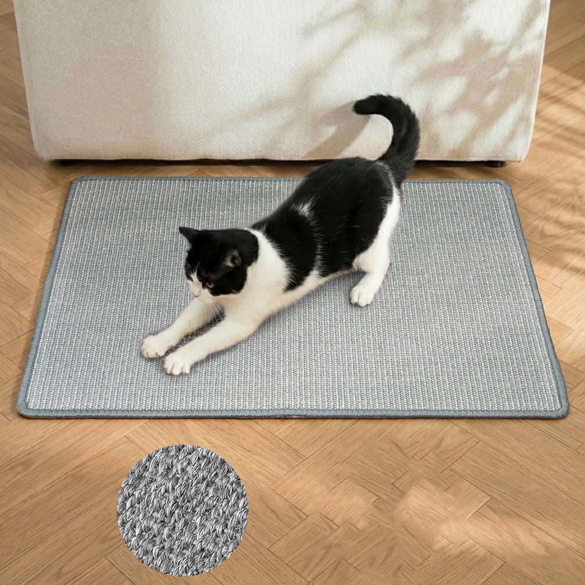 Sisal Krabmat Voor Katten (40 Cm * 60 Cm), Natuurlijke Sisal Krabmat Voor Katten, Geschikt Voor Binnenkatten, Bescherming Voor Bank En Meubels.