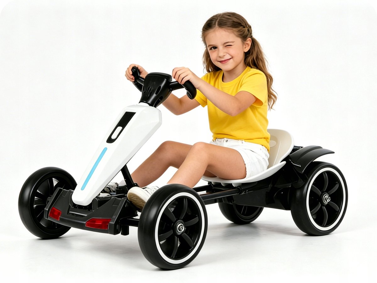Elektrische Drift Kart voor Kinderen – Dubbel Motor Aandrijving – Afstandsbediening & LED-verlichting – Max. 50 kg – Geschikt voor Kinderen van 3-8 Jaar – EU-stekker