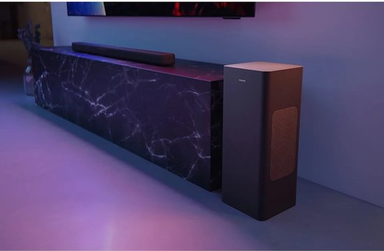 PHILIPS TAB8301/10 - 3.1.2-kanaals Soundbar - Draadloze Subwoofer - 380W Vermogen - Dolby Atmos - DTS:X - DTS Virtual:X - Bluetooth 6.0 LE Audio - HDMI eARC - Gun Metal van Philips — afbeelding 3