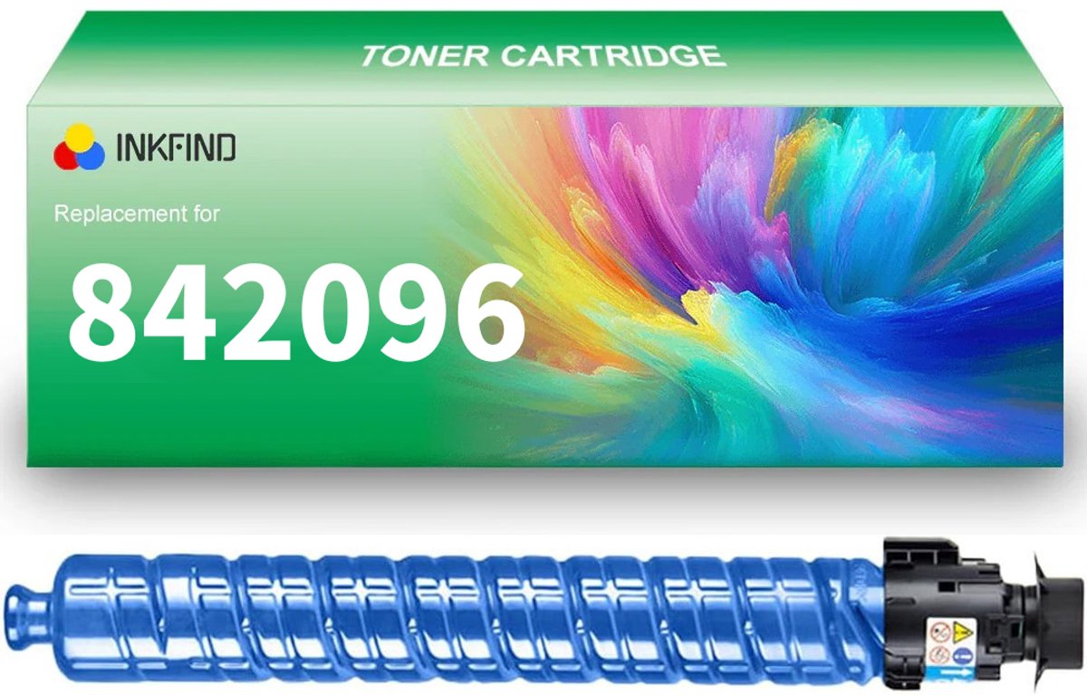 INKFIND 842096 Cyaan tonercartridge compatibel met Ricoh 842096 842092 Cyaan toner cartridge - 1-pack Cyaan