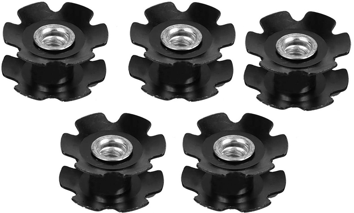 Dailygoods - Fietsvorkbuiskern - Draadloze Stermoer - Voor fietsreparatie - 28,6 mm - Staallegering - Set van 5 stuks - Geschikt voor voorvorken