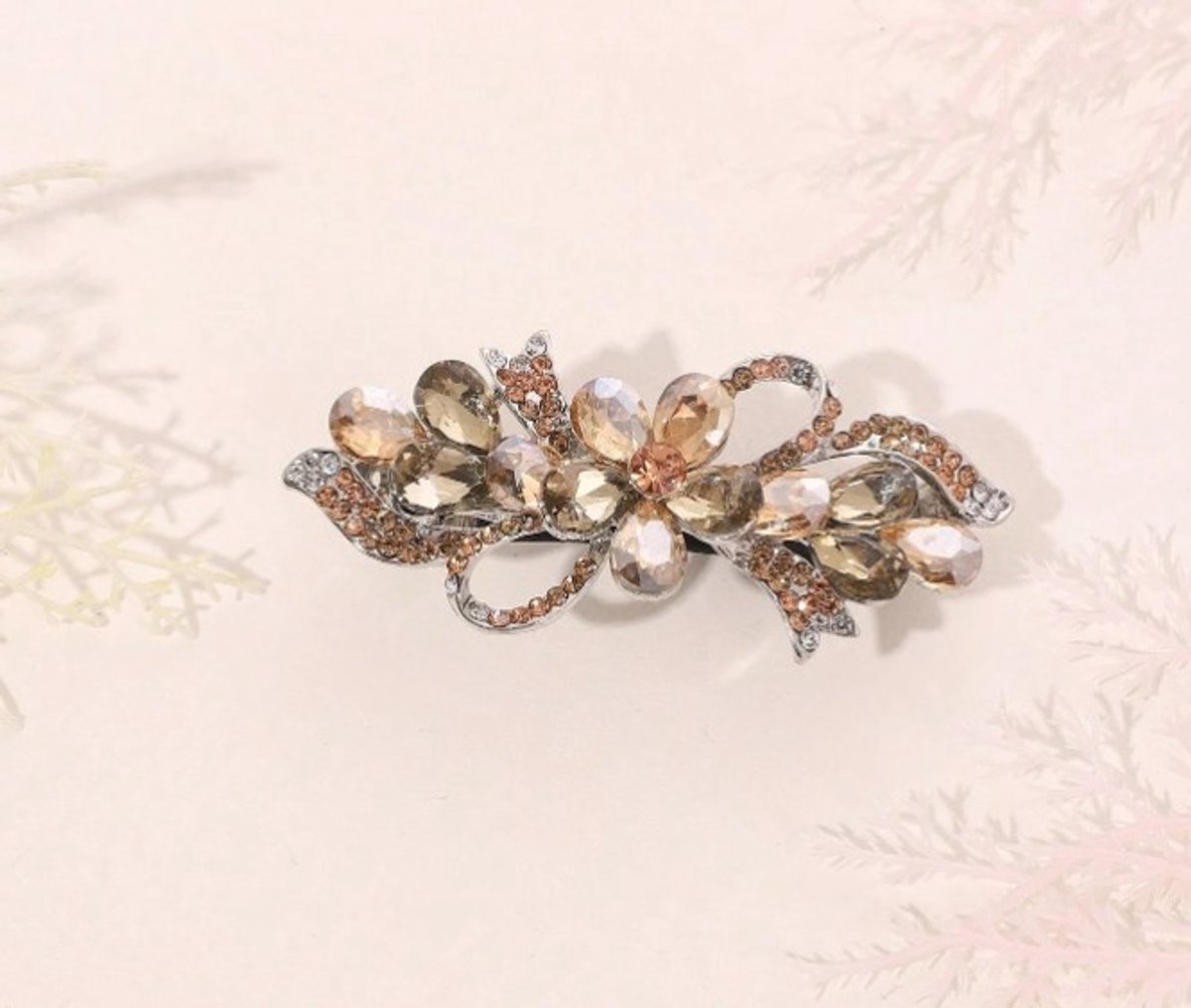 Haarsieraad - Haarclip met Strass Bloemmotief