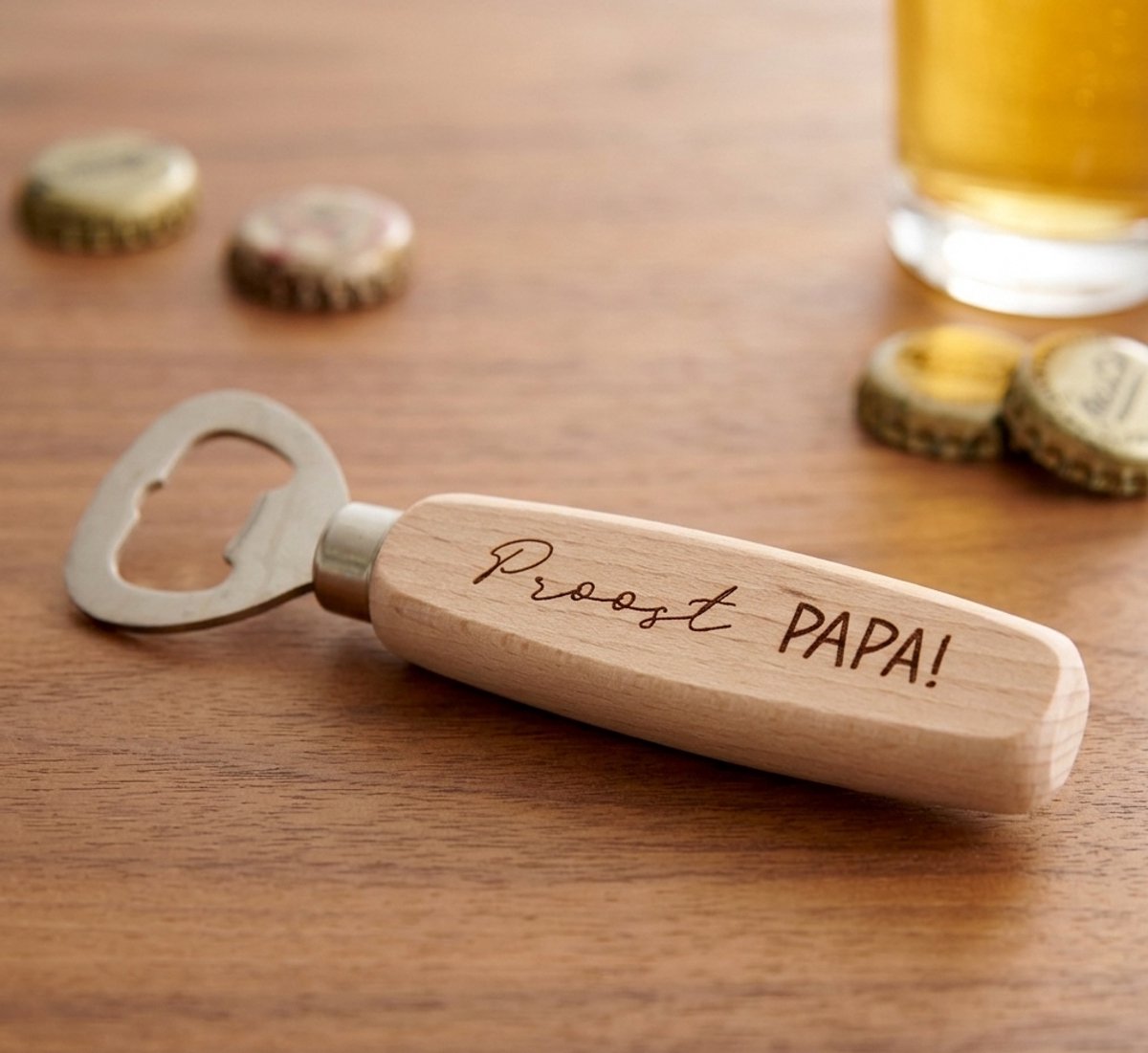 Vaderdagcadeau voor papa – Flesopener met gravering ‘Proost PAPA!’ – Origineel cadeau voor mannen