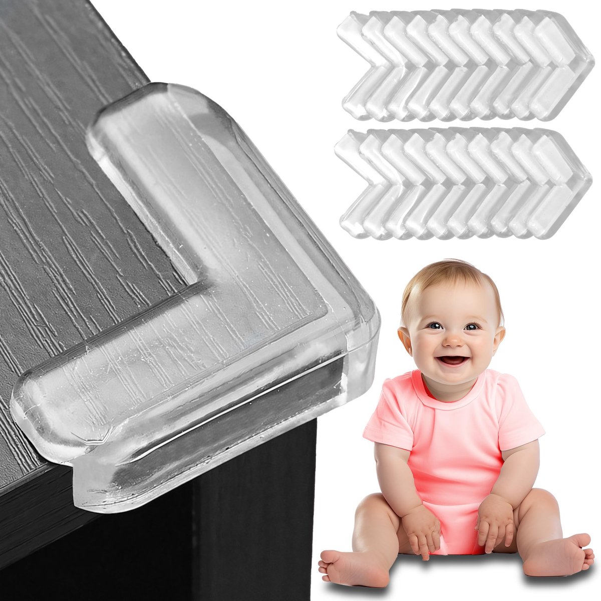 Dailygoods - 20 Stuks Transparante Randbeschermers voor Tafelhoeken