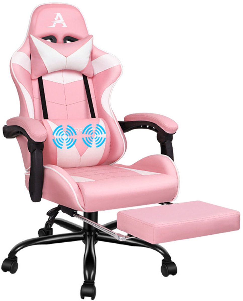 Ergonomische racing gamingstoel bureaustoel, kantelbaar en in hoogte verstelbaar.