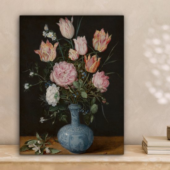Vase Wan-Li avec fleurs - Peinture de Jan Brueghel l'Ancien Toile 30x40 cm - petit - Tirage photo sur toile (Décoration murale salon / chambre)