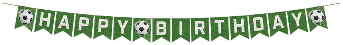 Papieren Vlaggenlijn Happy Birthday Voetbal - 6m