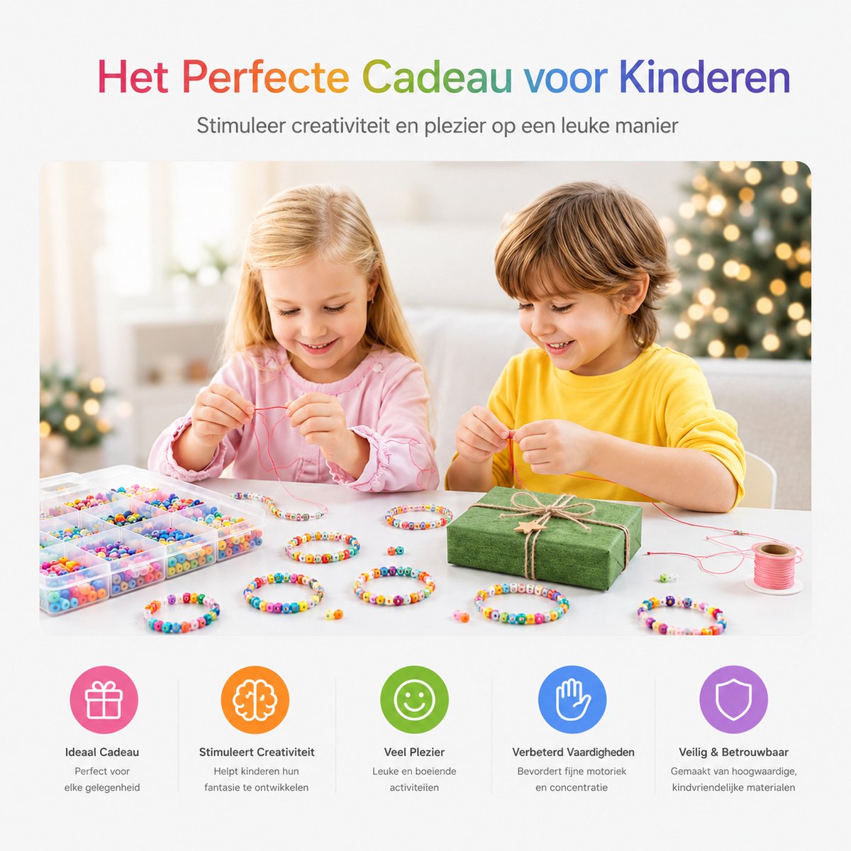 BOTC Sieraden Maken Set - 480-Delige Kralenset - Armbandjes & Kettingen Maken - Knutselset voor Meisjes — cadeau in Spellen & Speelgoed - foto 6