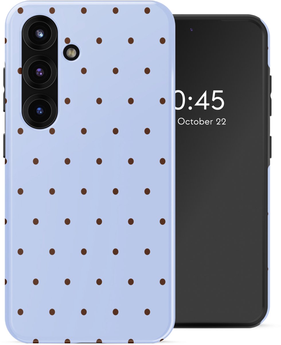 Selencia Hoesje - Geschikt voor Samsung Galaxy S25 - Backcover - Happy Dots Digital Sky