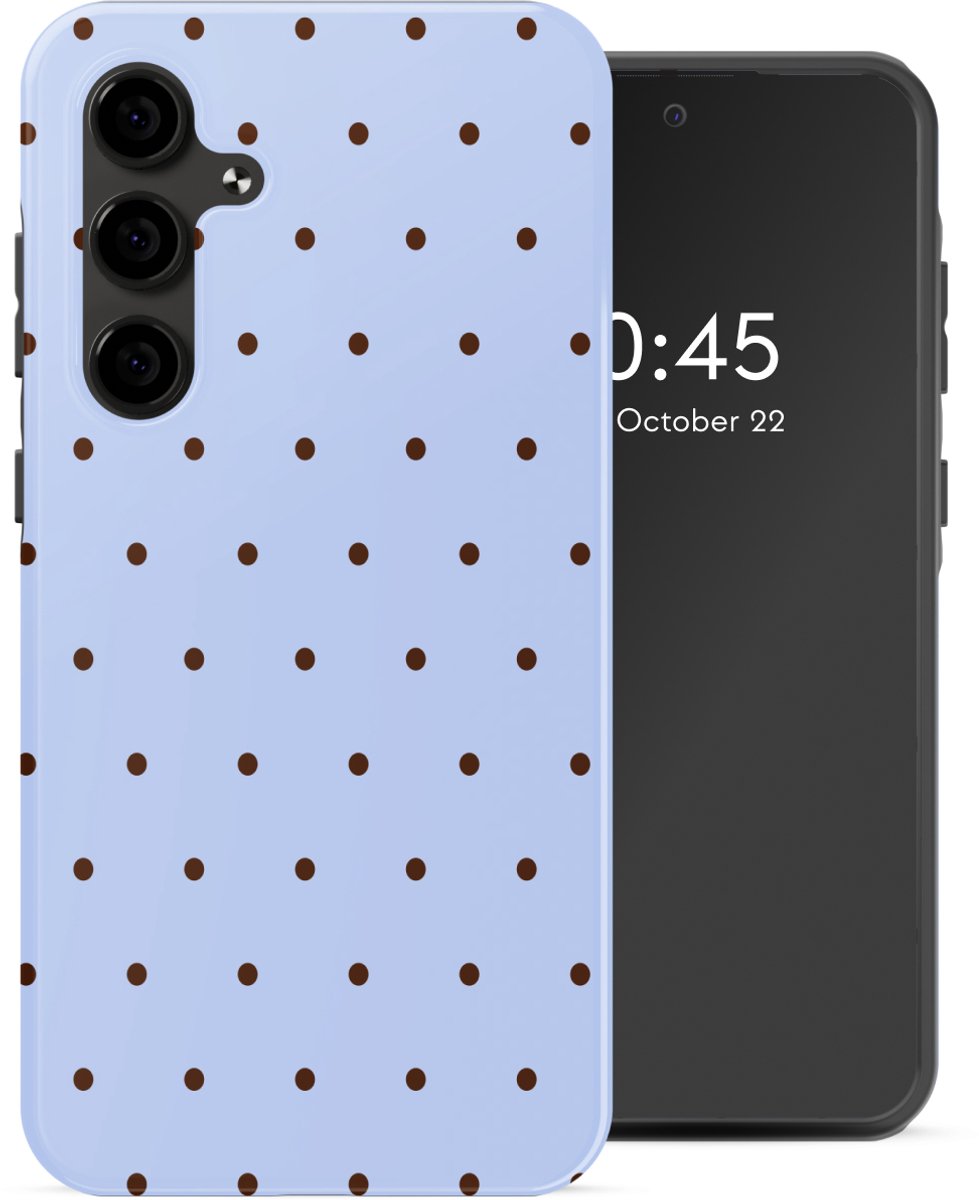 Selencia Hoesje - Geschikt voor Samsung Galaxy S24 FE - Backcover - Happy Dots Digital Sky